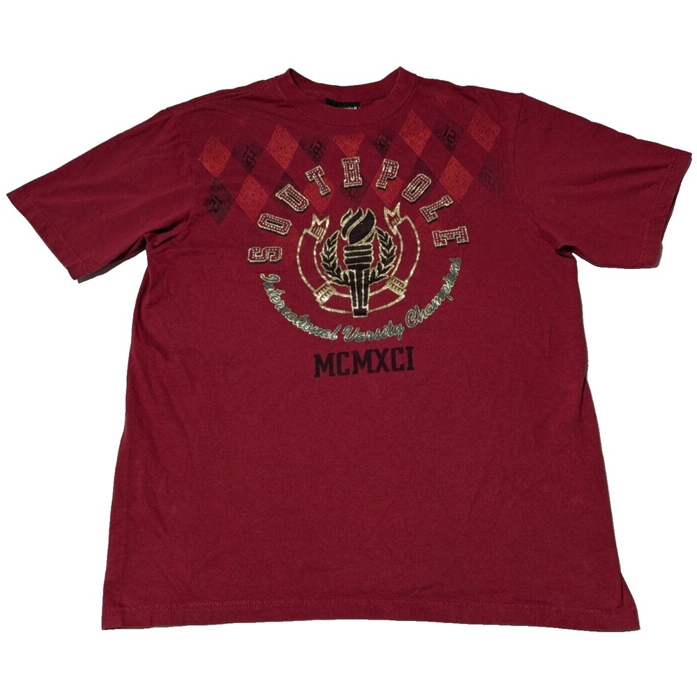 VTG SOUTHPOLE International Varsity Championship Burgundy T-Shirt -‎ Men XL